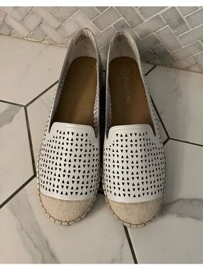 Bella Vita White Perforated Slip-On Loafers